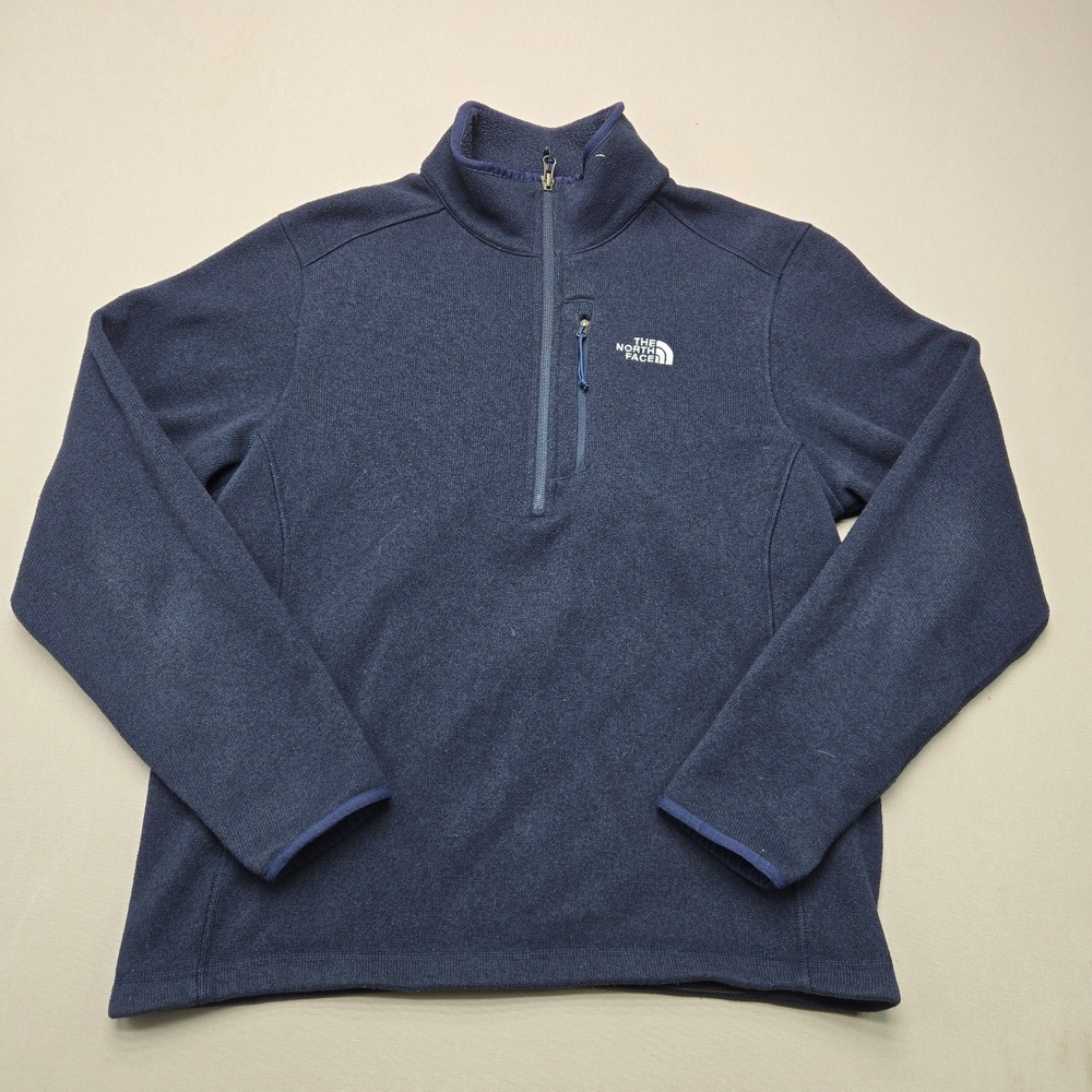 The North Face Pullover Gordon Lyons 1/4 Zip Fleece Jacket Navy Blue Mens Size M